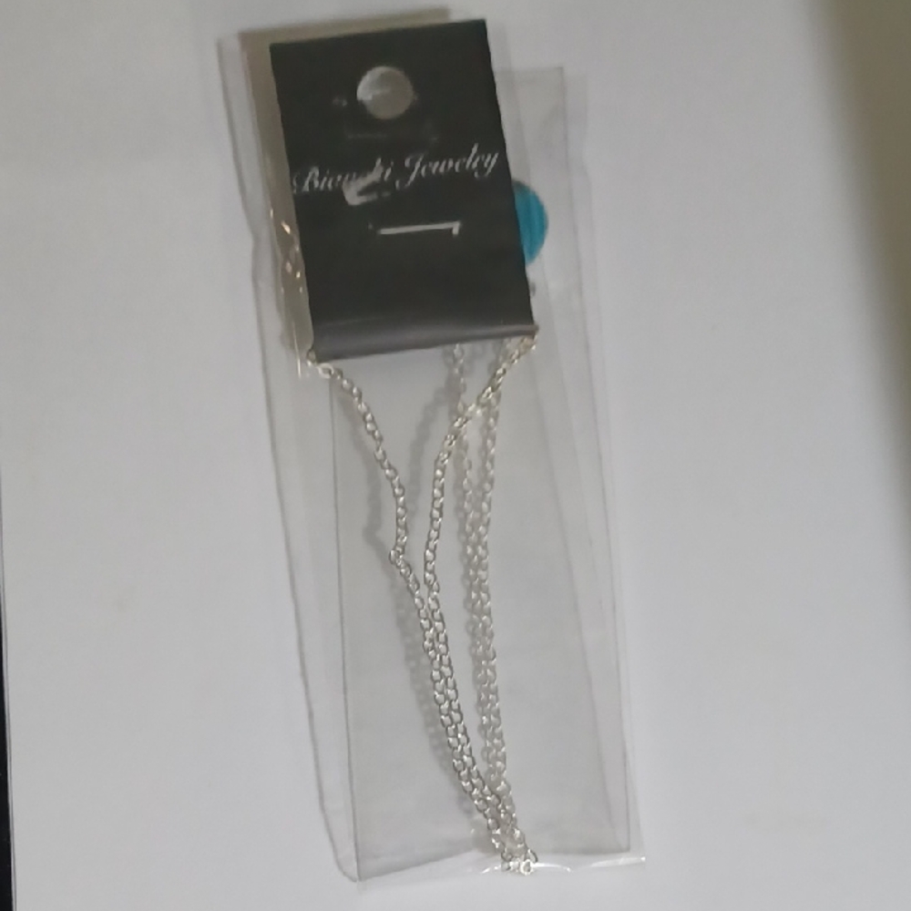 Silver "Turquoise"  Chain Necklace by [Brand]
